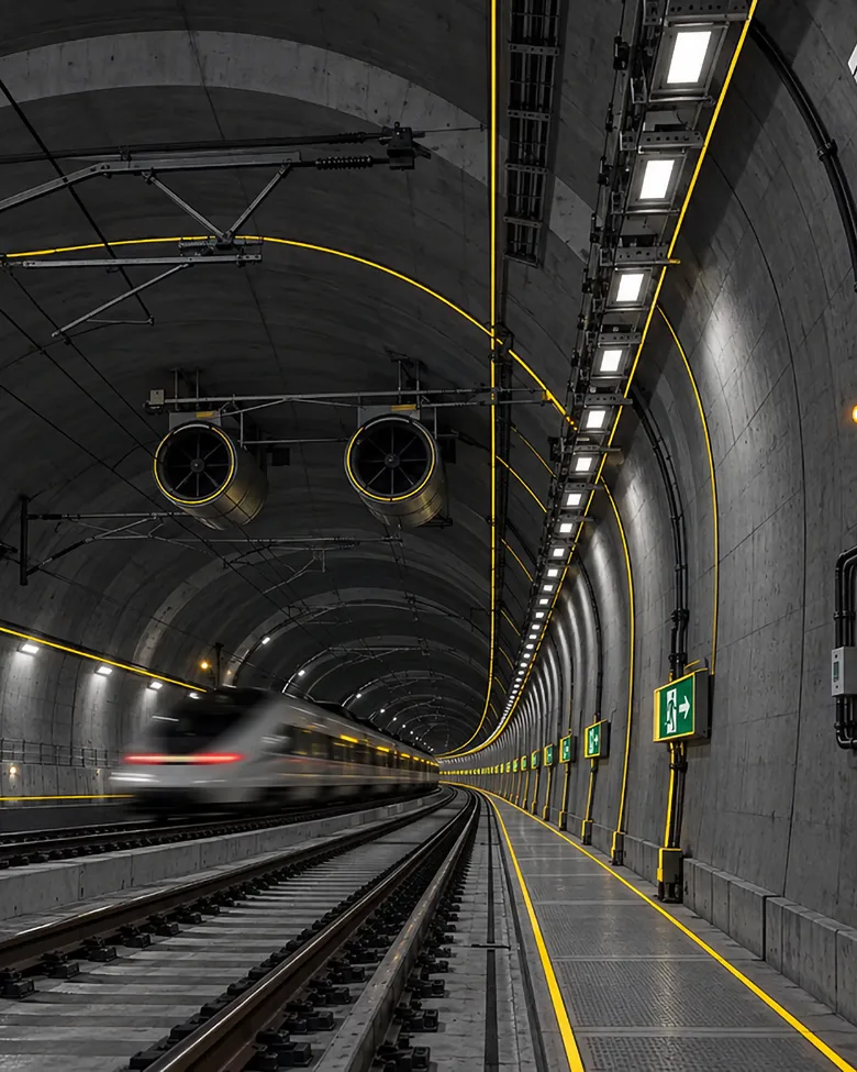 Dispositivi per la messa in sicurezza Gallerie Nuove Tratte AV – Sistema di controllo e gestione illuminazione vie di esodo conforma a specifica RFI DPRIM STC IFS LF610 C Tratta Brescia Verona Consorzio CEPAV